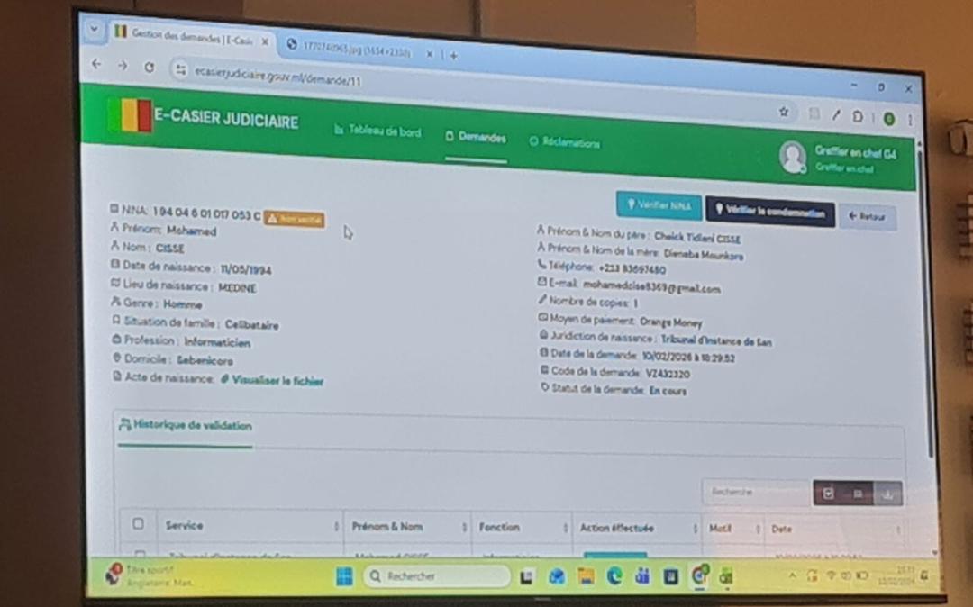 MINISTERE DE LA JUSTICE